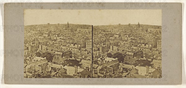 Panorama of  city, possibly German; German; about 1870; Albumen silver print