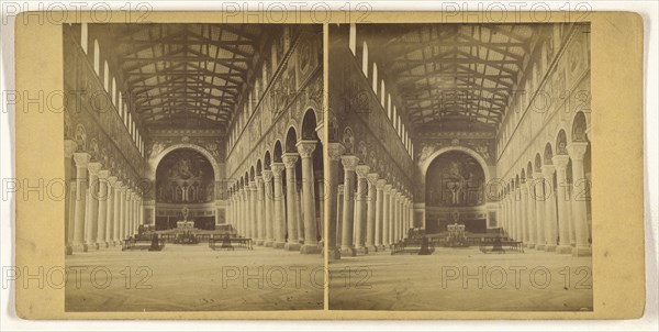 Munchen, Germany, Inneres der St. Bonifazkirche; German; about 1870; Albumen silver print