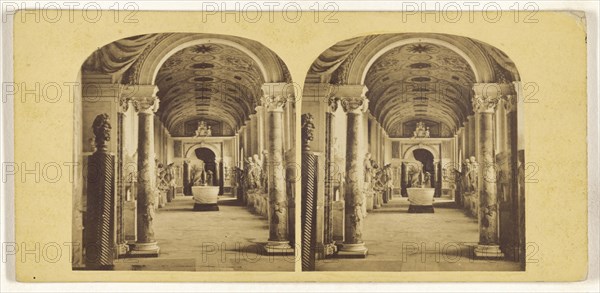 Galerie des Statues au Vatican; Italian; about 1865; Albumen silver print