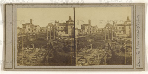 Rome. The Forum. Temple of Jupiter; Italian; about 1865; Albumen silver print