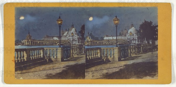 Giardino Reale,Kings Garden, Venice; Italian; about 1865; Hand-colored Albumen silver print