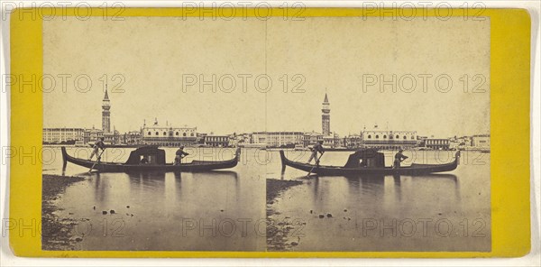 Panorama e Gondola; Italian; about 1865; Albumen silver print