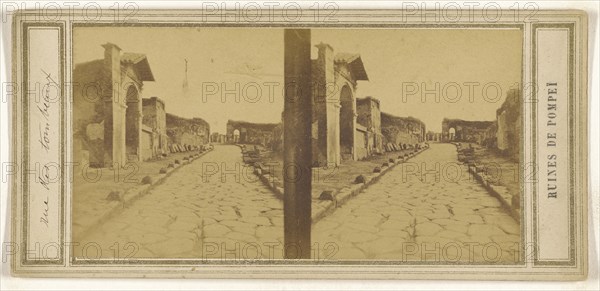 Ruines de Pompei,rue des tombeaux; Italian; about 1860; Albumen silver print