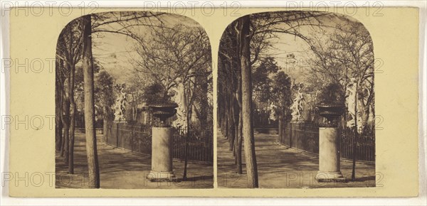 Jardin de la Villa Real, Naples; Italian; about 1865; Albumen silver print