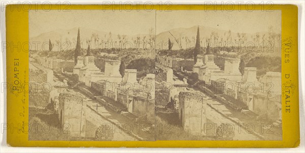 Pompei,Rue des tombeaux; Italian; about 1865; Albumen silver print