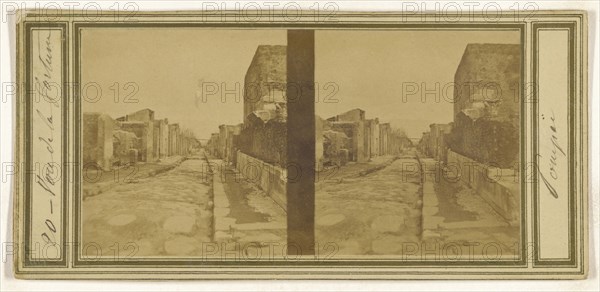 Rue de la Fortune, Pompeii; Italian; about 1865; Albumen silver print