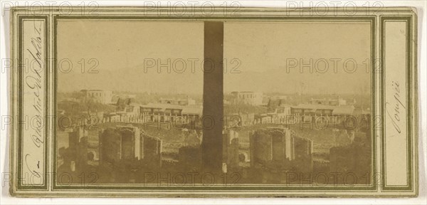 Le Quartier des Soldats, Pompeii; Italian; about 1865; Albumen silver print