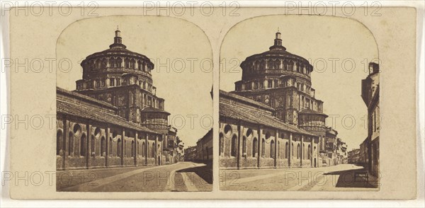 Chuch sic of Sainta sic Maria delle Gracia, Milan; Italian; about 1865; Albumen silver print