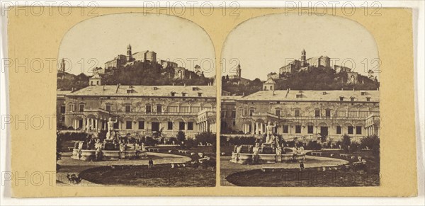 Vue interieur du jardin des Dues. Florence; Italian; about 1865; Albumen silver print