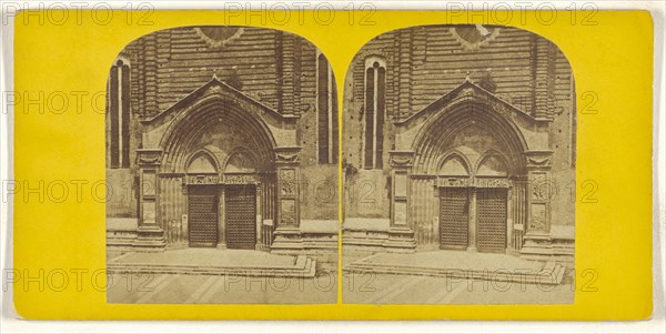 Porch of the Church of Saint Anatasia, Verona; Italian; about 1865; Albumen silver print