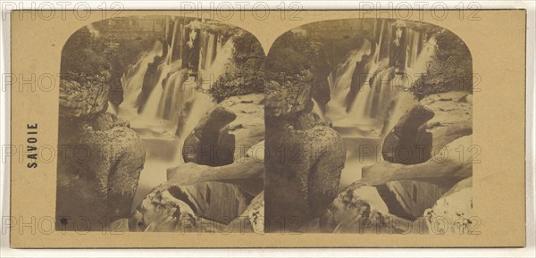 Cascade de Gresy-sur-Aix. vue prise des bords de l'abime; Italian; about 1870; Albumen silver print