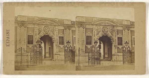 Facade du Palais Saint-Elme. Habitation du Duc de Montpensier, a Seville; Spanish; about 1860; Albumen silver print