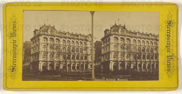 Dominion Building, Montreal; Canadian; about 1870; Albumen silver print