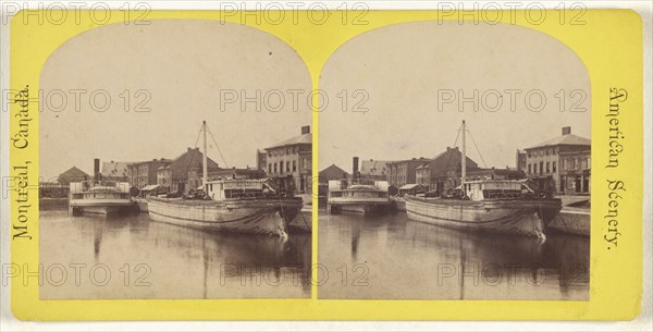 Canal Boat, Lachine Canal Montreal, Canada; Canadian; about 1873; Albumen silver print