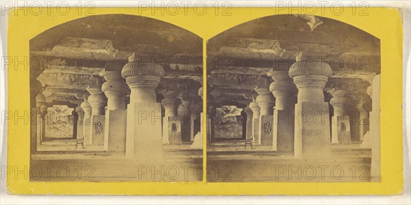 Doomar(sic, Leyna(sic, Interior view, Ellora; about 1870; Albumen silver print