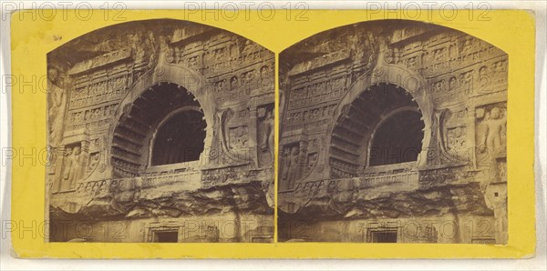 Cave No. 26. Outer view. Adjanta; about 1870; Albumen silver print