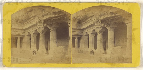 Cave No. 1, Outer view, Adjanta; about 1870; Albumen silver print
