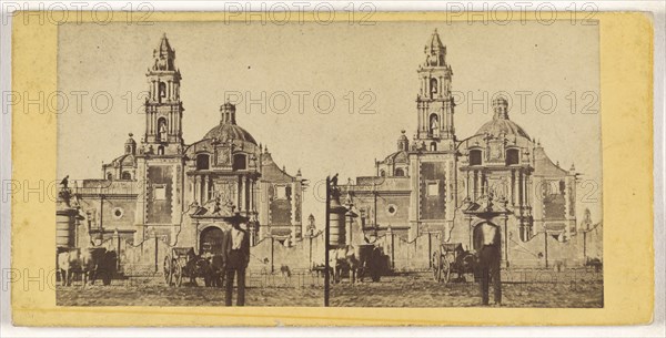 Mexique, Amerique du Sud, Eglise St. Dominique, a Mexico; about 1870; Albumen silver print