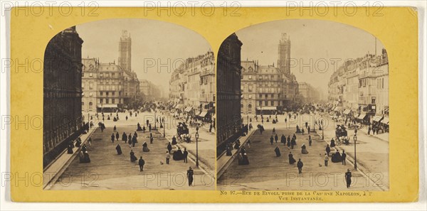 Rue de Rivoli, Prise de la Caserne Napoleon, a Paris. Vue Instantanee; French; about 1865; Albumen silver print