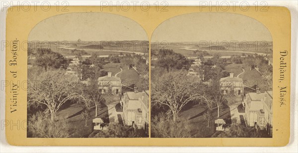 Panorama from Court House looking North-east. Dedham, Mass; American; about 1865; Albumen silver print