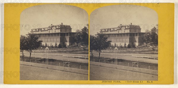 Jerome Park, Club House 1, No. 4 New York; American; about 1865; Albumen silver print