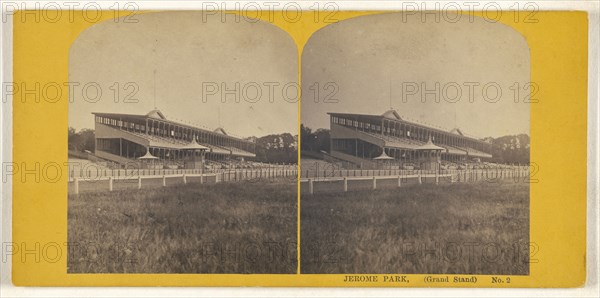 Jerome Park, Grand Stand, No. 2 New York; American; about 1865; Albumen silver print