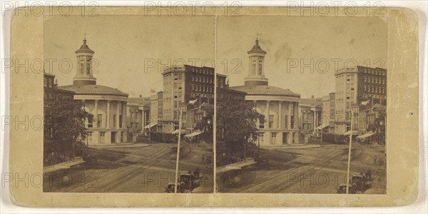 Exchange and Post Office, Philadelphia; American; about 1870; Albumen silver print