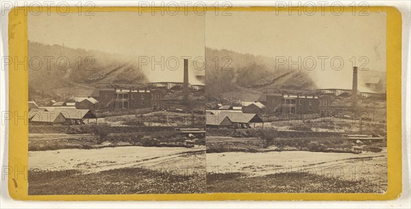 Mining town in Pennsylvania; American; about 1865; Albumen silver print