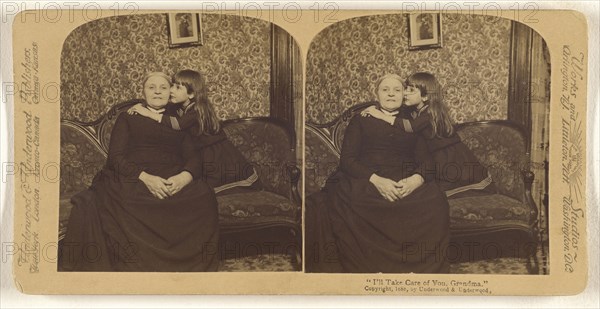 I'll Take Care of You, Grandma.; Underwood & Underwood, American, 1881 - 1940s, 1888; Albumen silver print