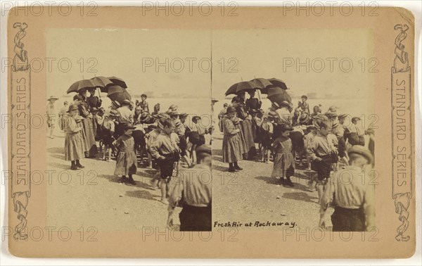 Fresh Air at Rockaway; American; about 1890; Albumen silver print