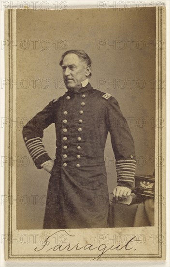 Admiral David Glasgow Farragut; Attributed to Mathew B. Brady, American, about 1823 - 1896, about 1865; Albumen silver print
