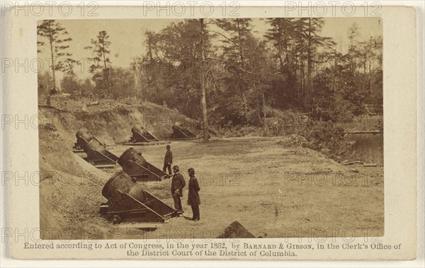 Battery, No. 4 - Near Yorktown, Mounting 10 13-inch Mortars, each weighing 20,000 pounds. South End; Barnard & Gibson; 1862