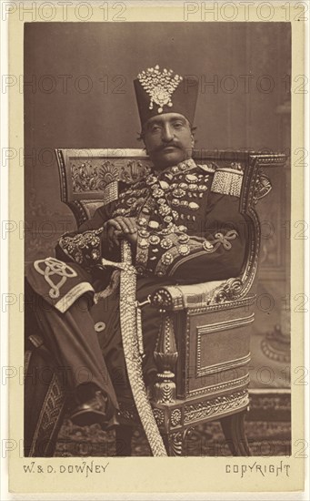 Nasar al-Din Shah Qajar; W. & D. Downey, British, active 1860 - 1920s, about 1865; Albumen silver print