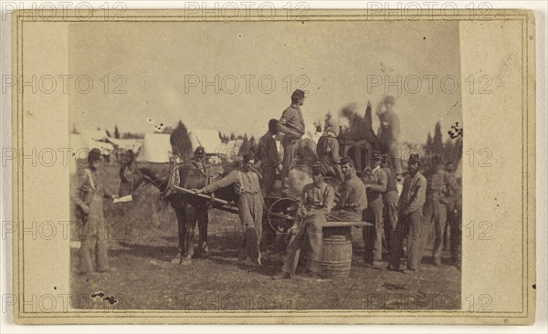Ft. Runyon Settlers; Attributed to Mathew B. Brady, American, about 1823 - 1896, about 1862; Albumen silver print