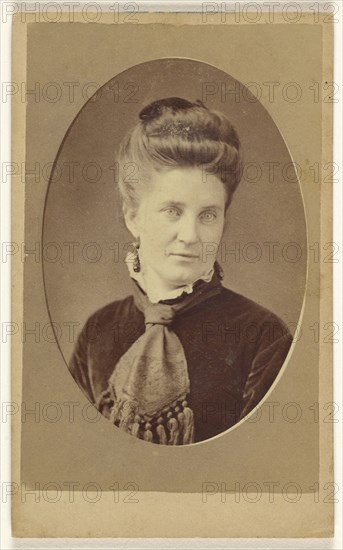 woman, printed in quasi-oval style; J. J. Abbott; about 1870; Albumen silver print