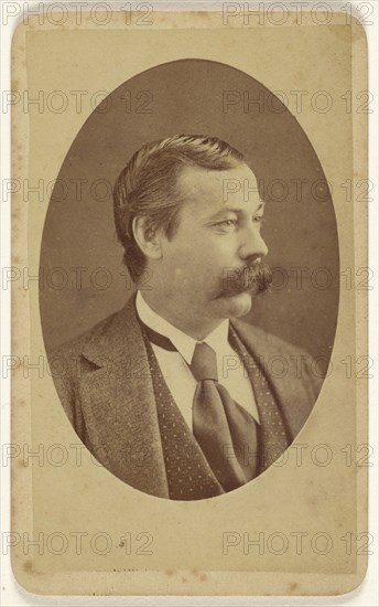 Man in 3,4 profile, printed in quasi-oval style; J. J. Abbott; about 1870; Albumen silver print