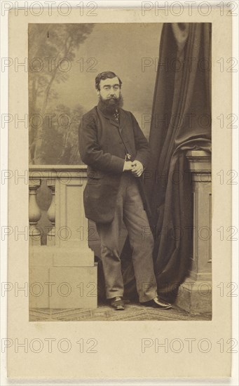 Full-bearded man, standing; Antoine Claudet, French, 1797 - 1867, about 1865; Albumen silver print