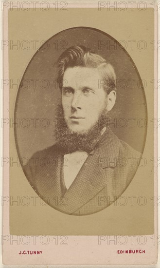 bearded man sans moustache, in quasi-oval style; James G. Tunny, Scottish, 1820 - 1887, 1860s; Albumen silver print
