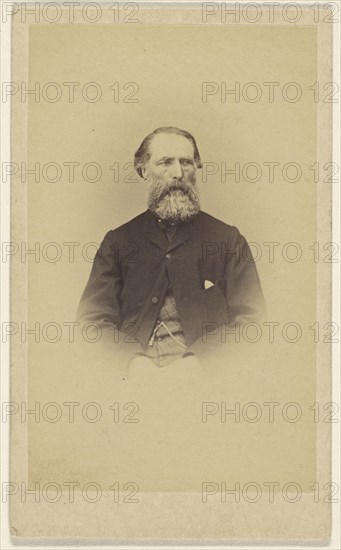 bearded man, in vignette style; Augustus Edwin Scales, American, born England, about 1834, 1860s; Albumen silver print