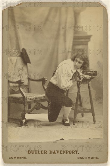 Butler Davenport in The Violin-Maker of Cremona; Cummins, American, active 1870s, about 1885; Platinum print