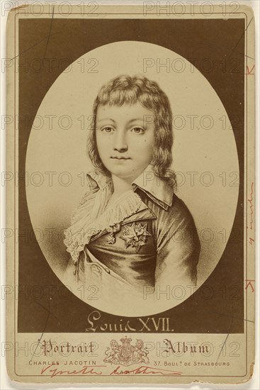 Copy of an engraving of Louis XVII; Charles Jacotin, French, active 1860s - 1870s, about 1875; Albumen silver print