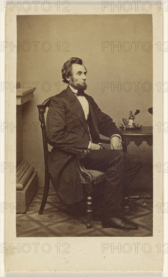 President Abraham Lincoln, Washington D.C; Studio of Mathew B. Brady, American, about 1823 - 1896, United States; 1865; Albumen