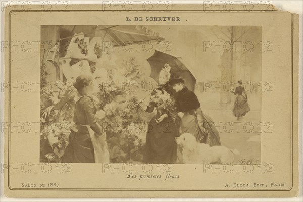 Les Premieres fleurs by L. De Schryver; Adolphe Block, French, 1829 - about 1900, 1887; Albumen silver print