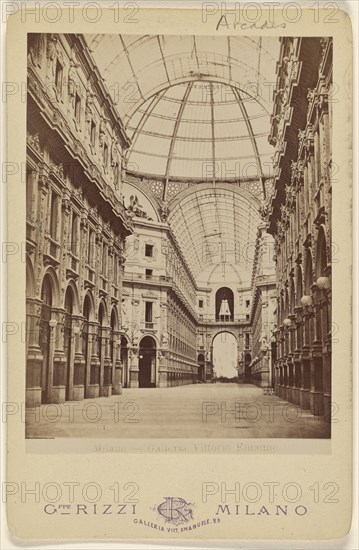 Milano - Gallerie Vittorio Emanuel; Giuseppe Rizzi, Italian, active Milan, Italy 1860s - 1870s, about 1875; Albumen silver