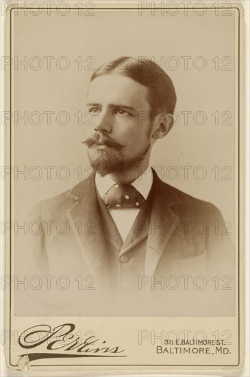 man with moustache and well-groomed beard; Perkins, American, active Baltimore, Maryland 1880s, 1890s; Albumen silver print