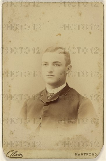 young man, standing; Olsen, American, active Hartford, Connecticut 1870s - 1880s, 1870s; Albumen silver print