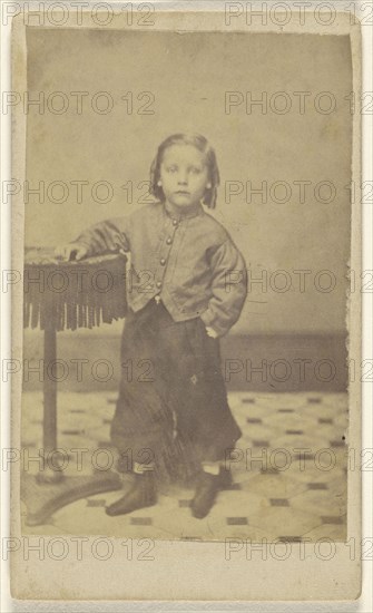 little girl, standing; W.J. Miller, American, active Baltimore, Maryland 1860s - 1870s, about 1865; Albumen silver print