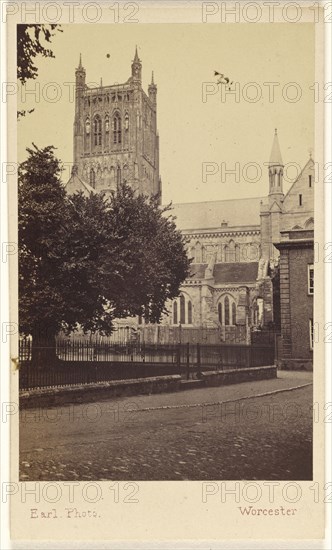 Exeter Cathedral. From the Palace Garden; Francis Charles Earl, British, active 1860s - 1870s, November 14, 1865; Albumen