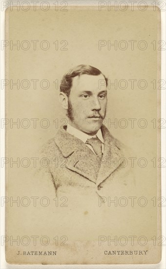 man with moustache; J. Bateman, British, active 1860s, about 1866; Albumen silver print