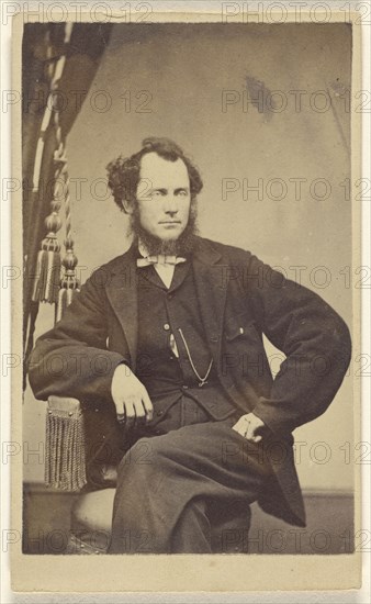 bearded man with moustache, seated; S.B. Howard, American, active Pottsville and Reading, Pennsylvania 1860s, 1865 - 1870